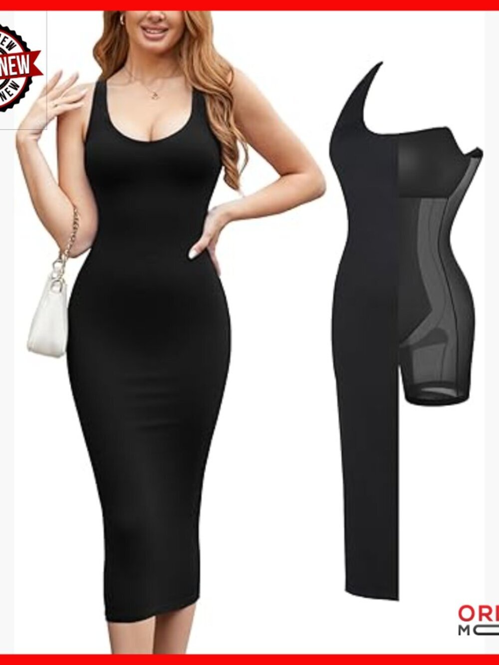 4-Way Halter Shapewear Dress with Built-In Bra, Bodycon Summer Night Out